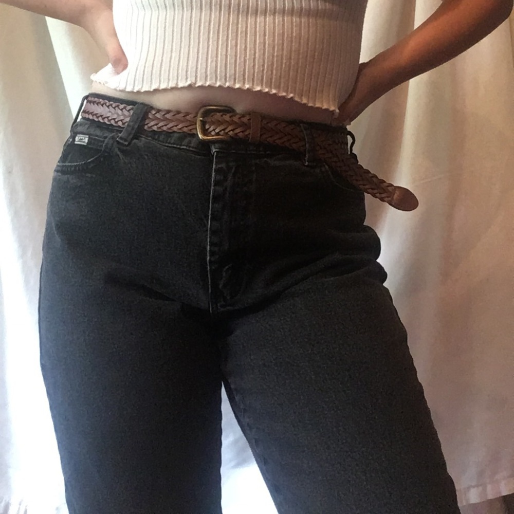 Black straight leg jeans